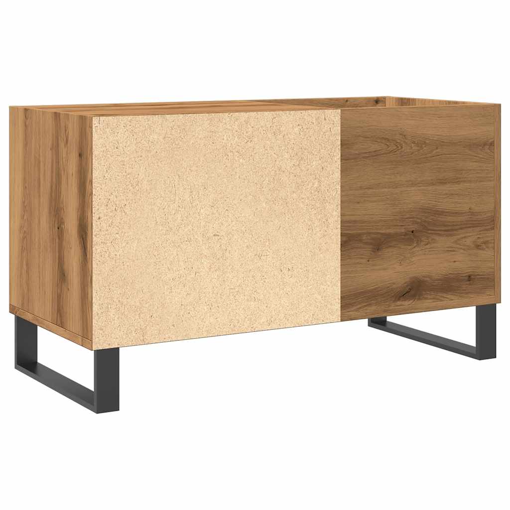 Platenkast 84,5x38x48 cm bewerkt hout artisanaal eikenkleur