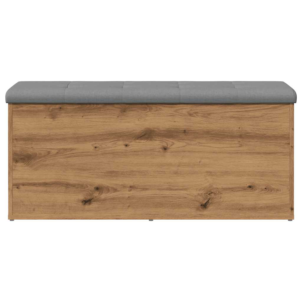 Opbergbankje 102x42x45 cm bewerkt hout artisanaal eikenkleur