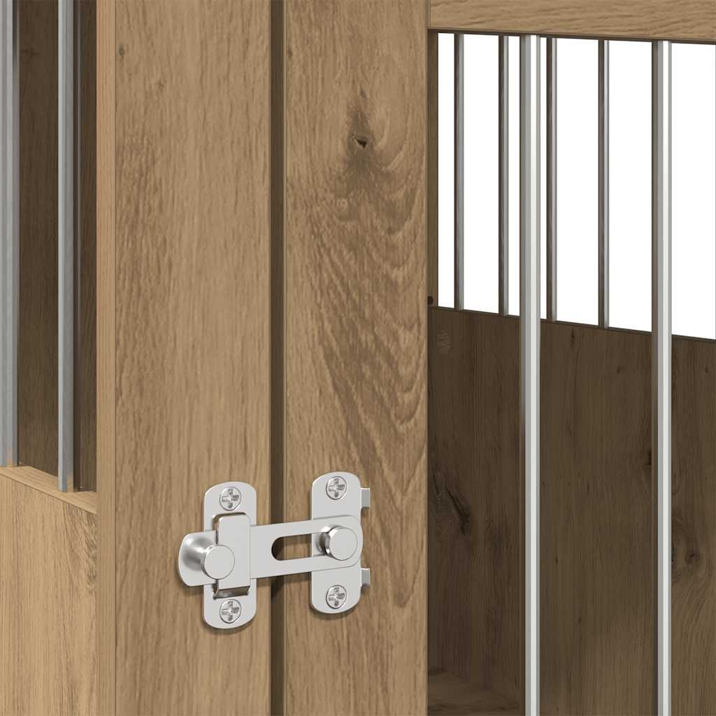 Hondenbench 45x62x59 cm bewerkt hout artisanaal eikenkleurig