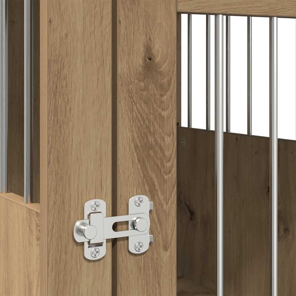 Hondenbench 55x75x65 cm bewerkt hout artisanaal eikenkleurig