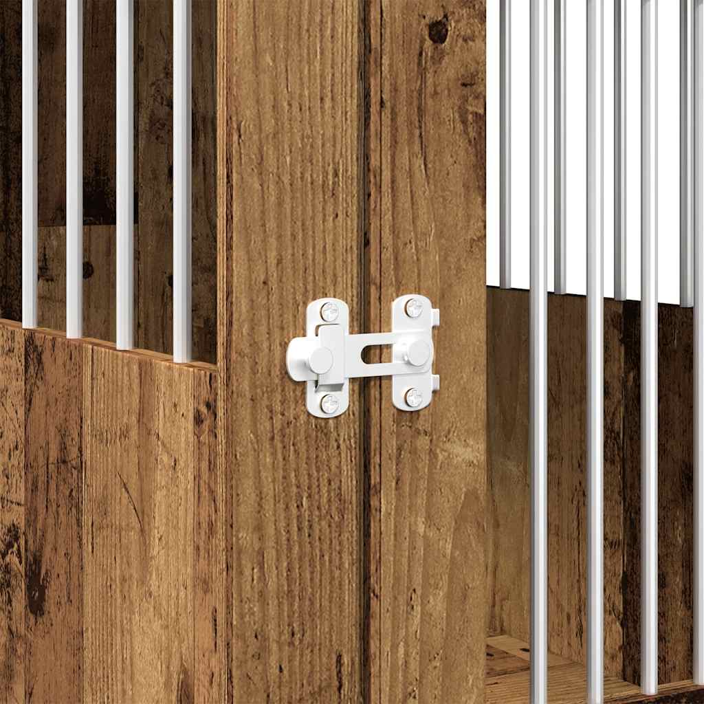 Hondenbench 55x80x68 cm bewerkt hout oud houtkleurig