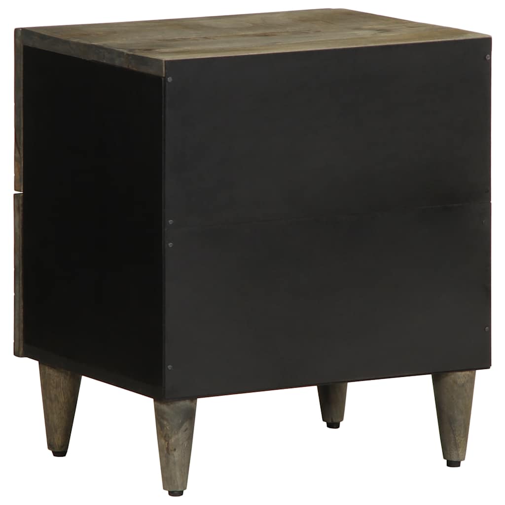 Nachtkastje 40x33x46 cm massief mangohout lichtgrijs