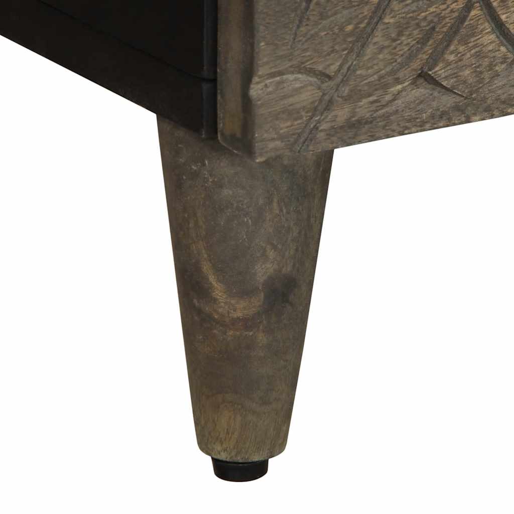 Nachtkastje 40x33x46 cm massief mangohout lichtgrijs