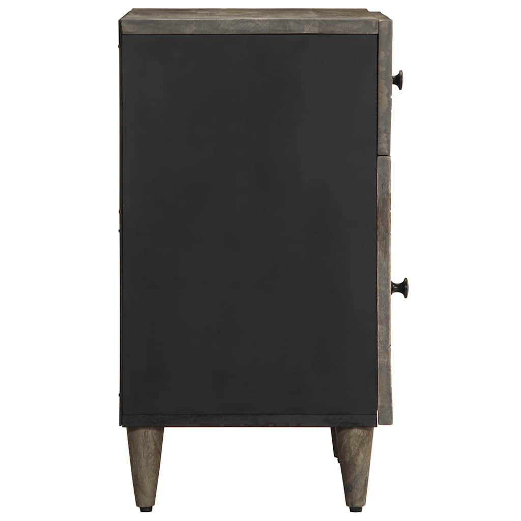 Nachtkastje 50x33x60 cm massief mangohout lichtgrijs