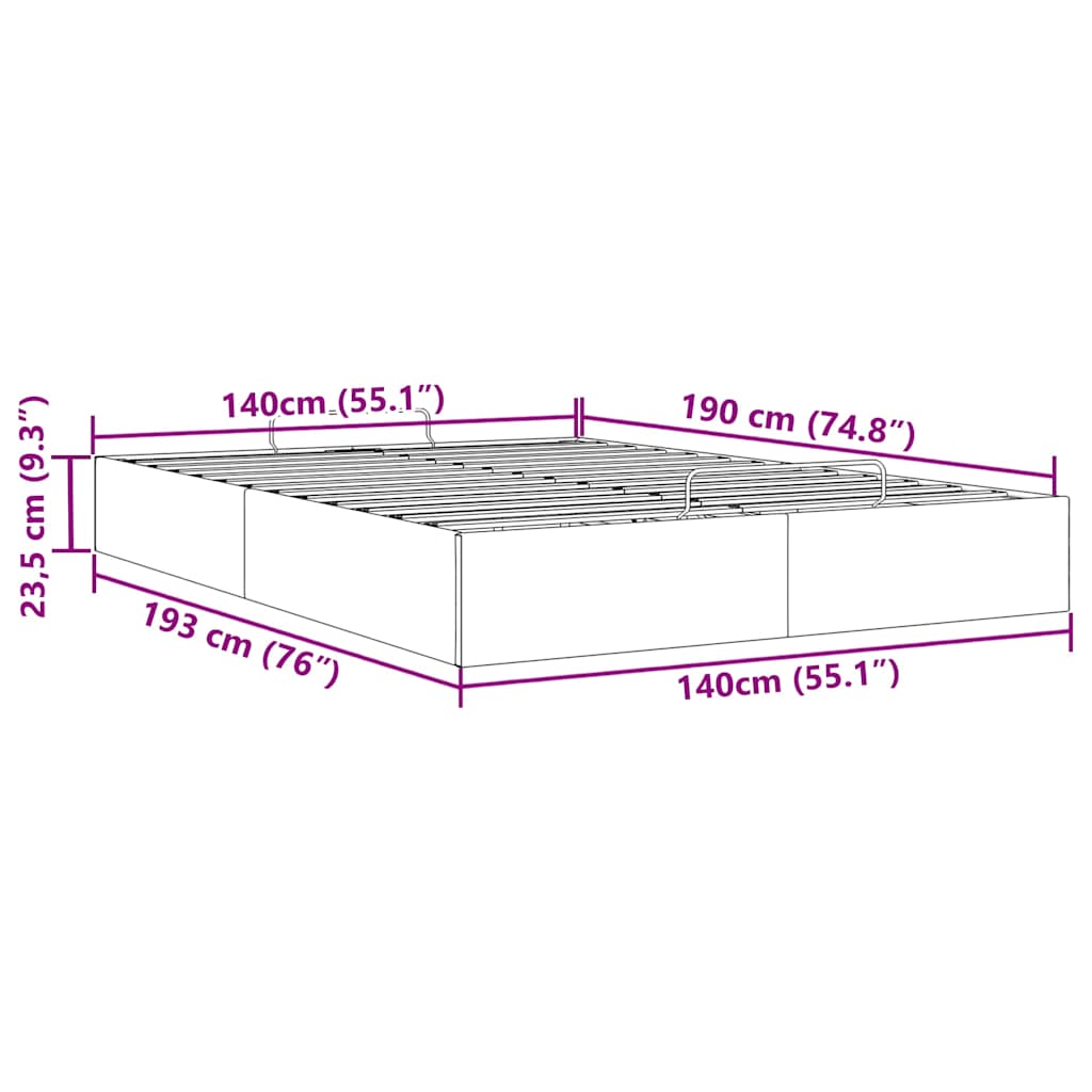 Bedframe zonder matras 140x190 cm kunstleer zwart