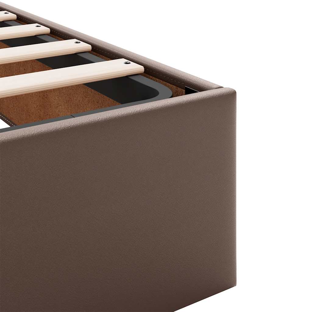 Bedframe zonder matras 140x200 cm kunstleer bruin