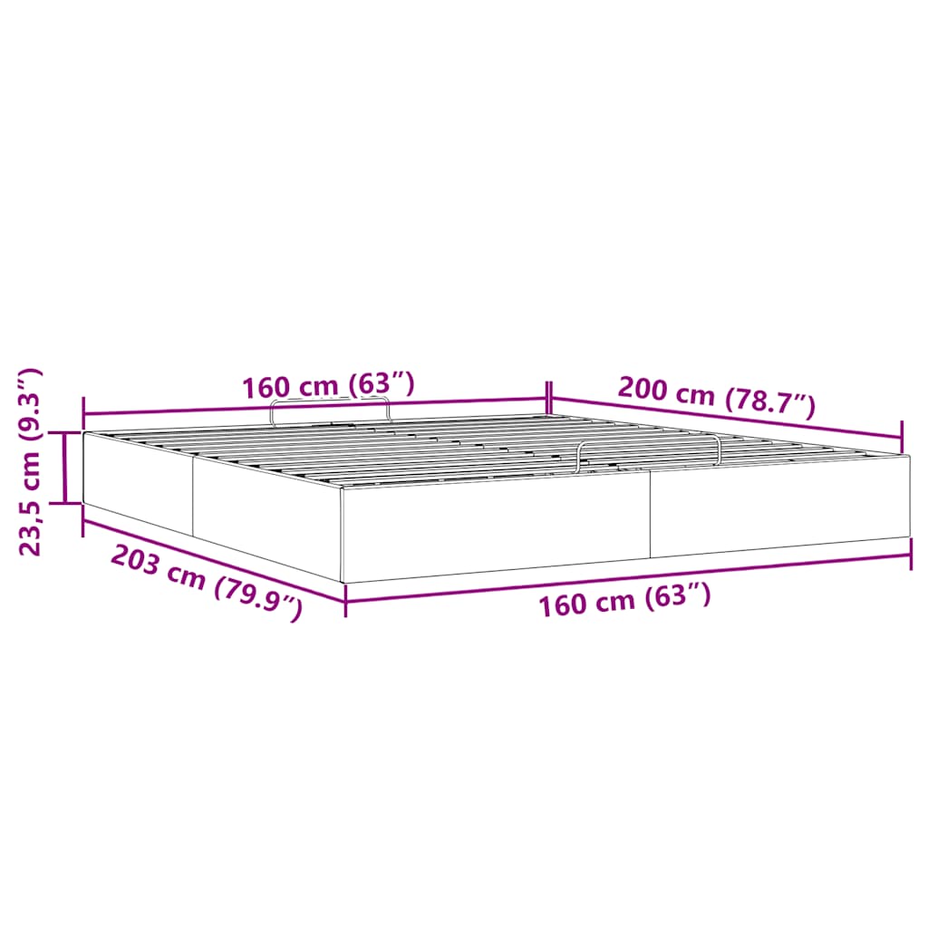 Bedframe zonder matras 160x200 cm kunstleer zwart