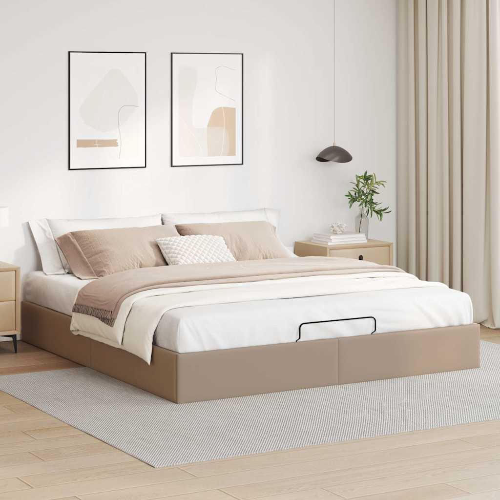 Bedframe zonder matras 160x200 cm kunstleer cappuccinokleurig