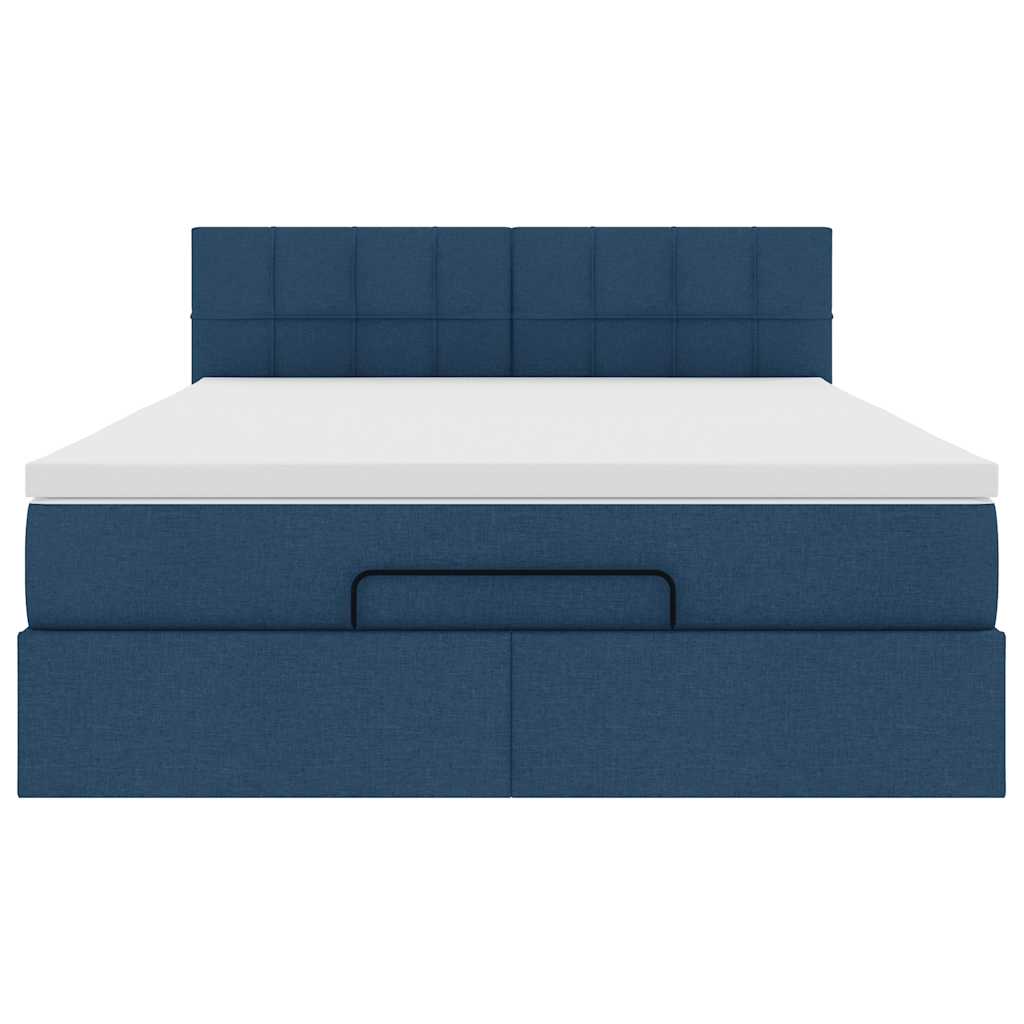 Ottoman bed met matras 140x190cm stof blauw