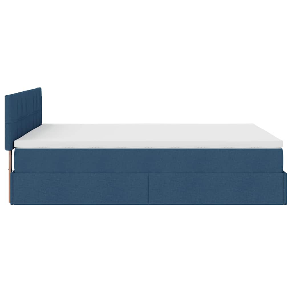 Ottoman bed met matras 140x190cm stof blauw