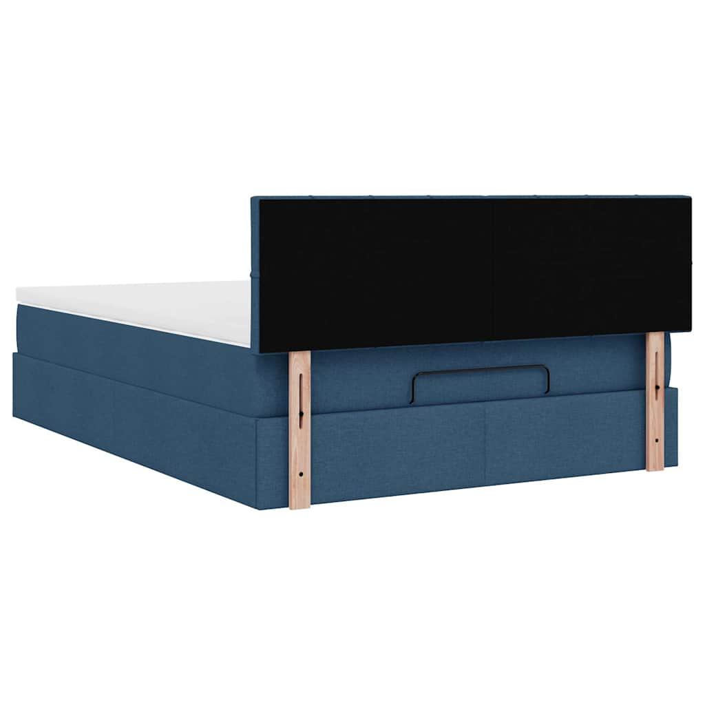 Ottoman bed met matras 140x190cm stof blauw