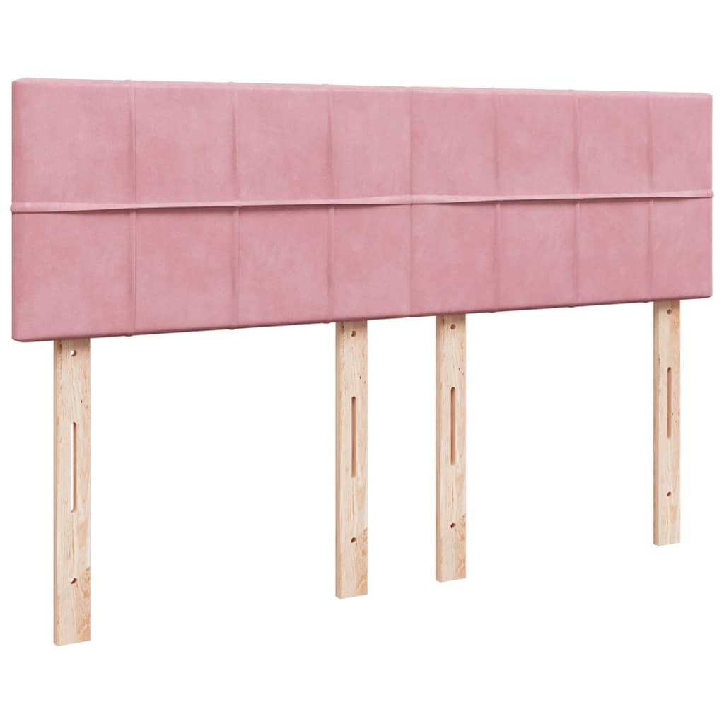 Ottoman bed met matras 140x200cm fluweel roze