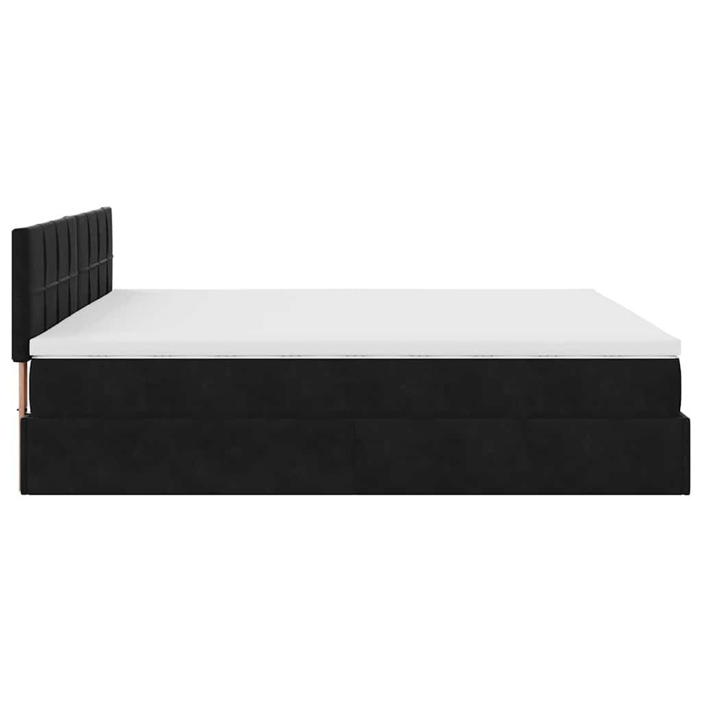 Ottoman bed met matras 180x200cm fluweel zwart