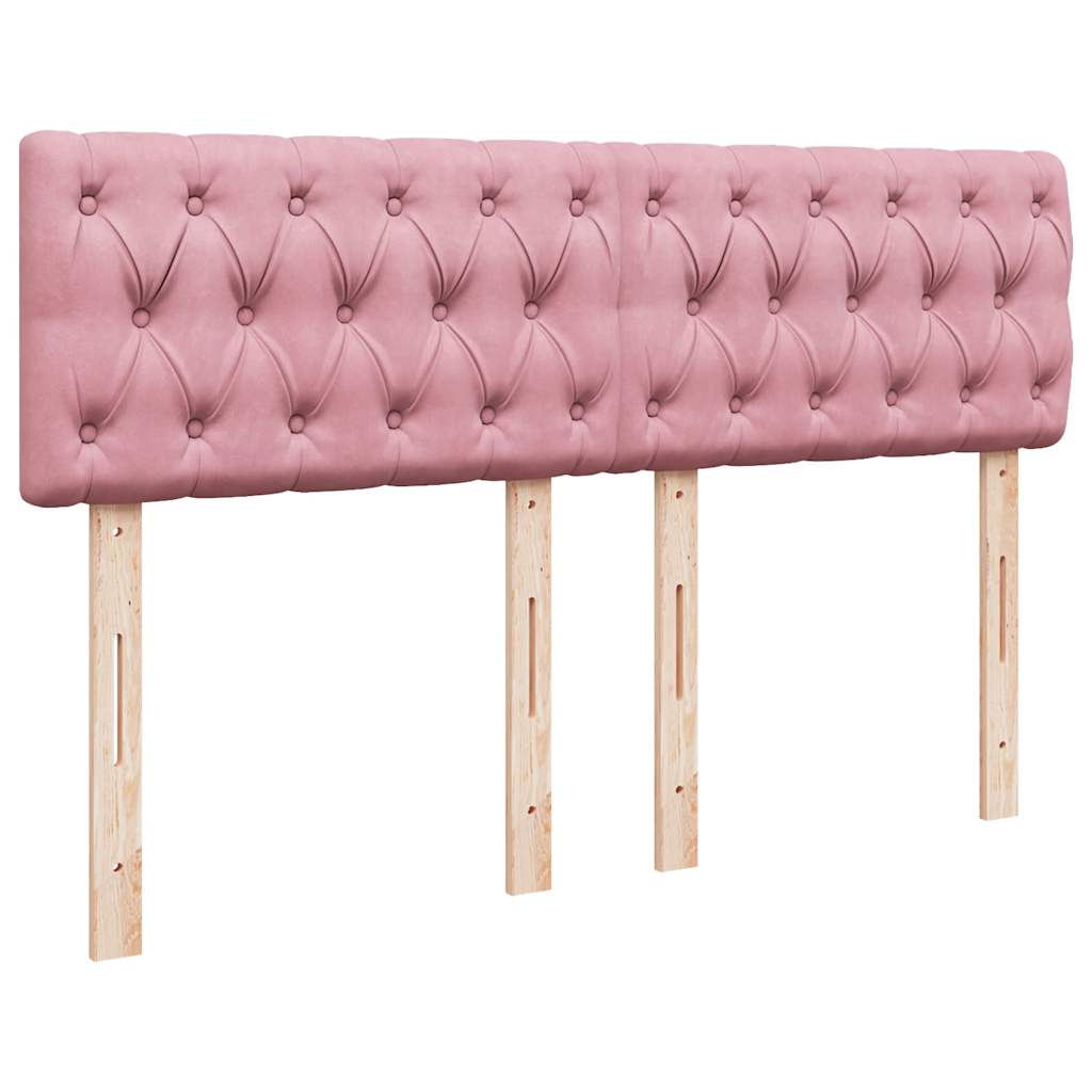 Ottoman bed met matras 140x190cm fluweel roze