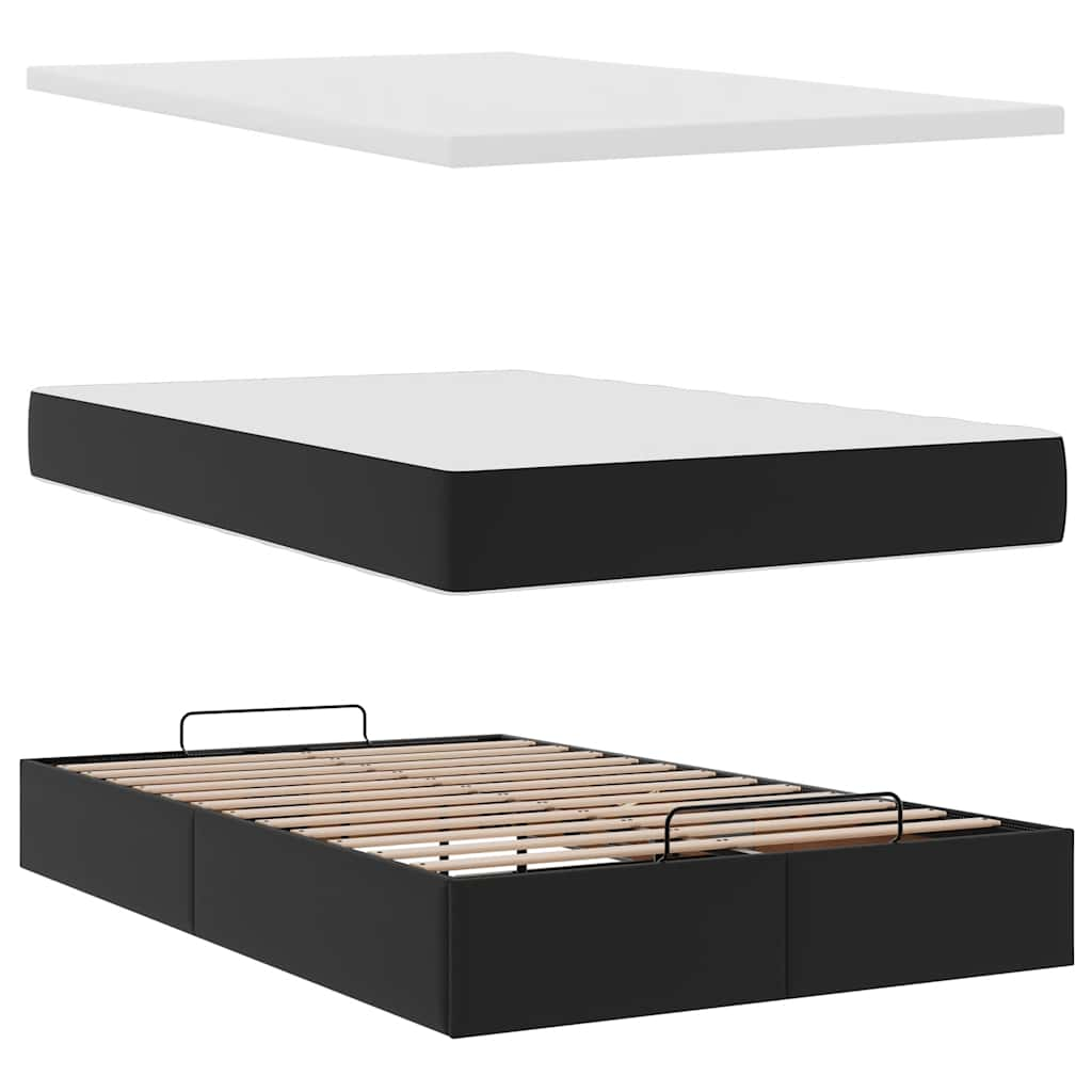 Bedframe met matras 120x190 cm kunstleer zwart