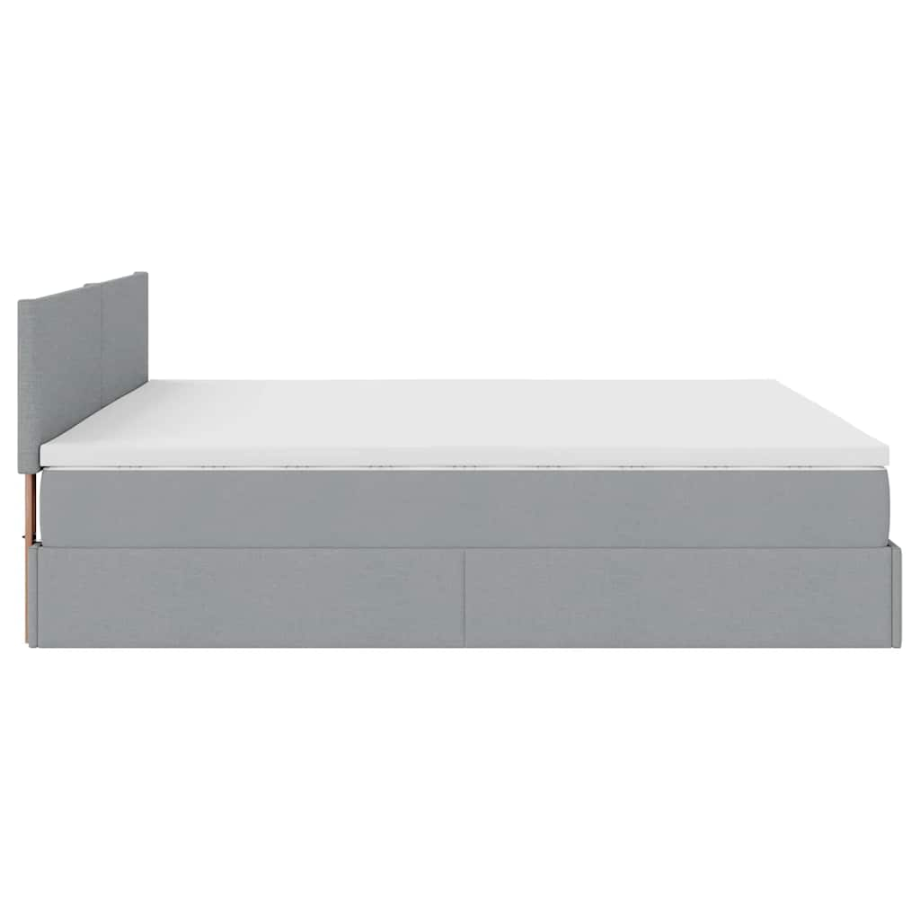 Bedframe met matras 180x200cm stof lichtgrijs