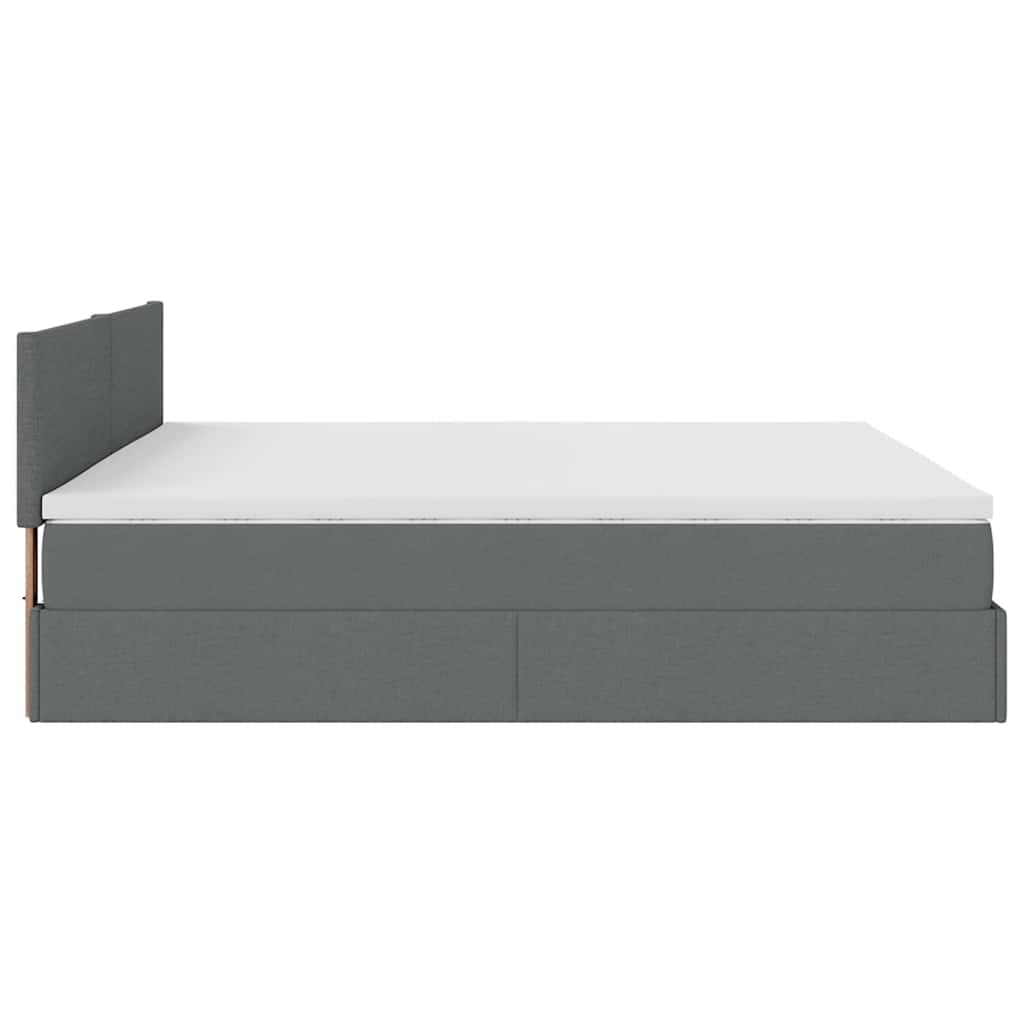 Bedframe met matras 180x200cm stof donkergrijs