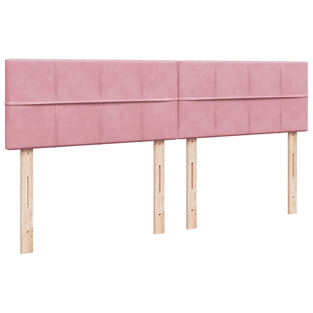 Ottoman bed met matras en LED's 160x200cm fluweel roze