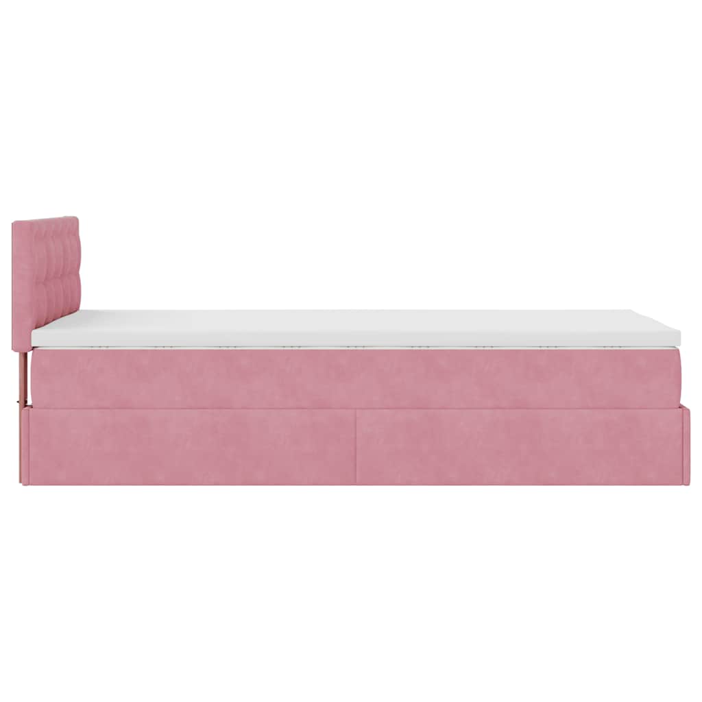 Bedframe met matras 80x200cm fluweel roze