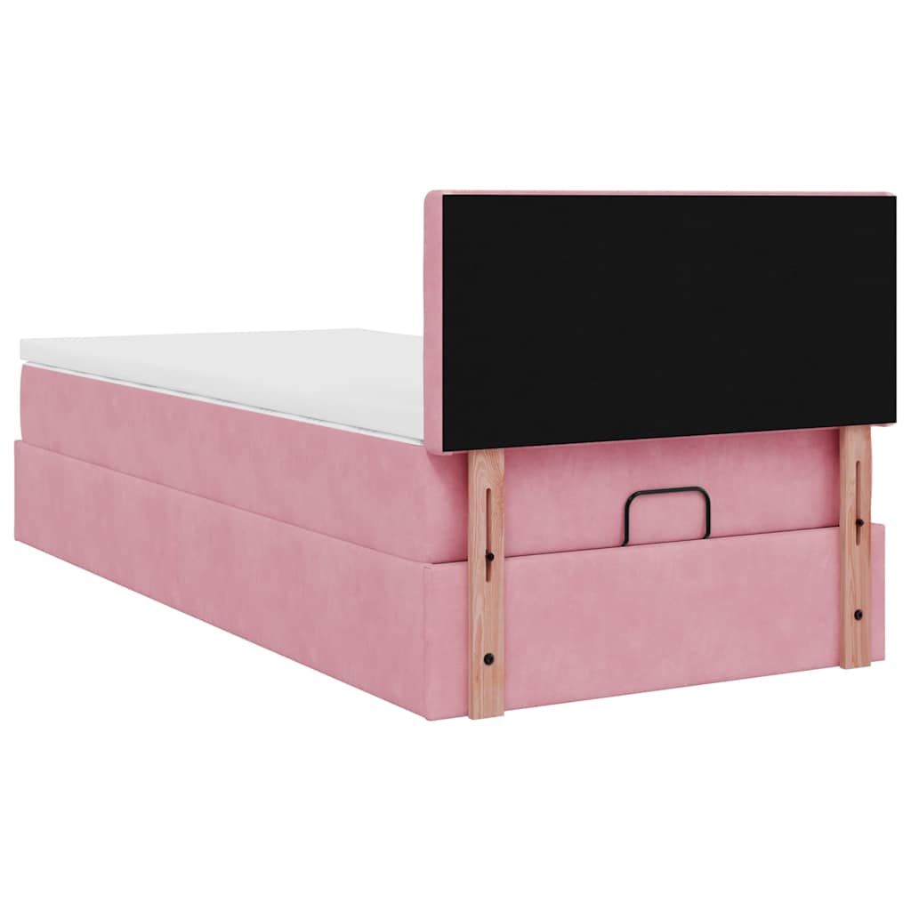 Bedframe met matras 80x200cm fluweel roze