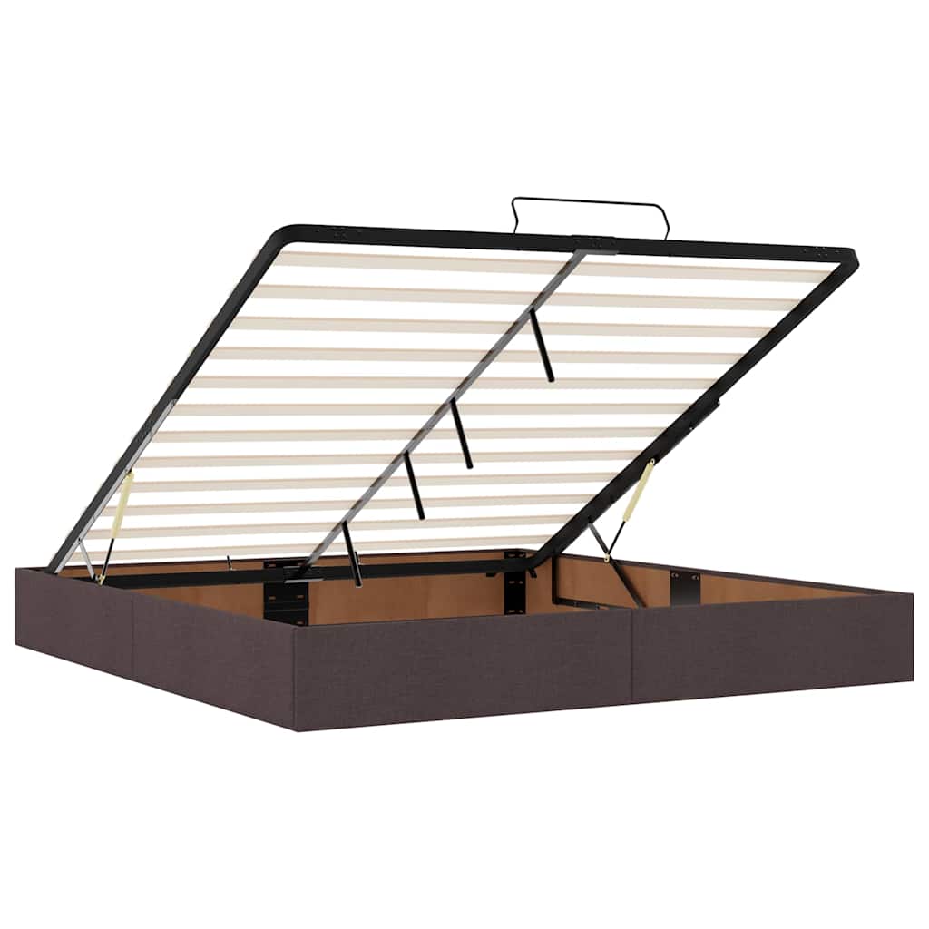 Ottoman Bed Met Matras 160X200Cm Stof 160 x 200 cm Donkerbruin