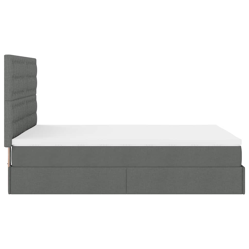 Ottoman bed met matras 140x190cm stof donkergrijs