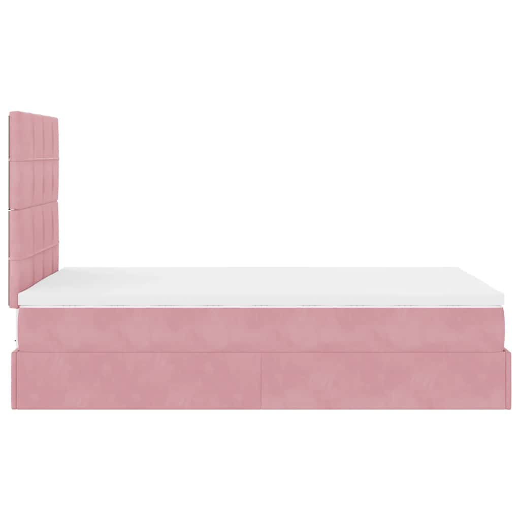 Bedframe met matrassen 120x190cm fluweel roze