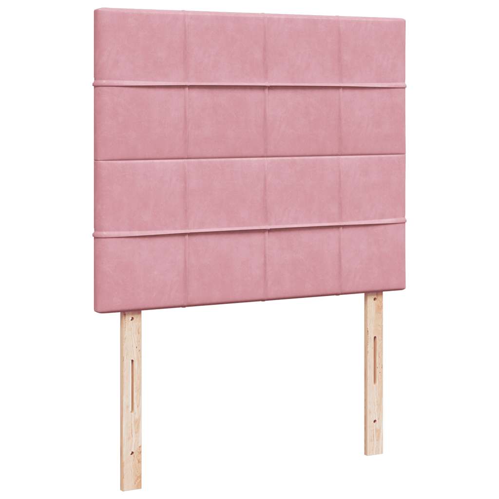 Bedframe met matrassen 120x190cm fluweel roze