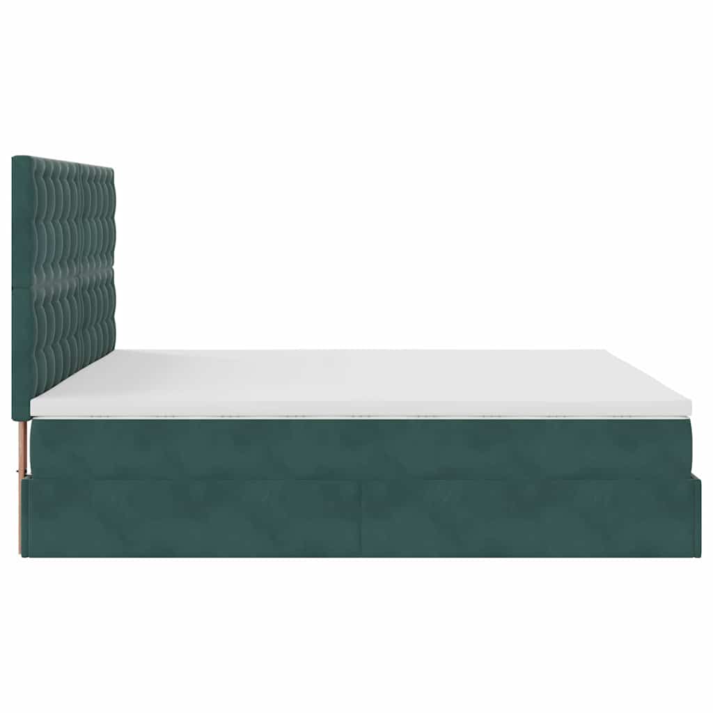 Ottoman bed met matrassen 180x200cm fluweel donkergroen