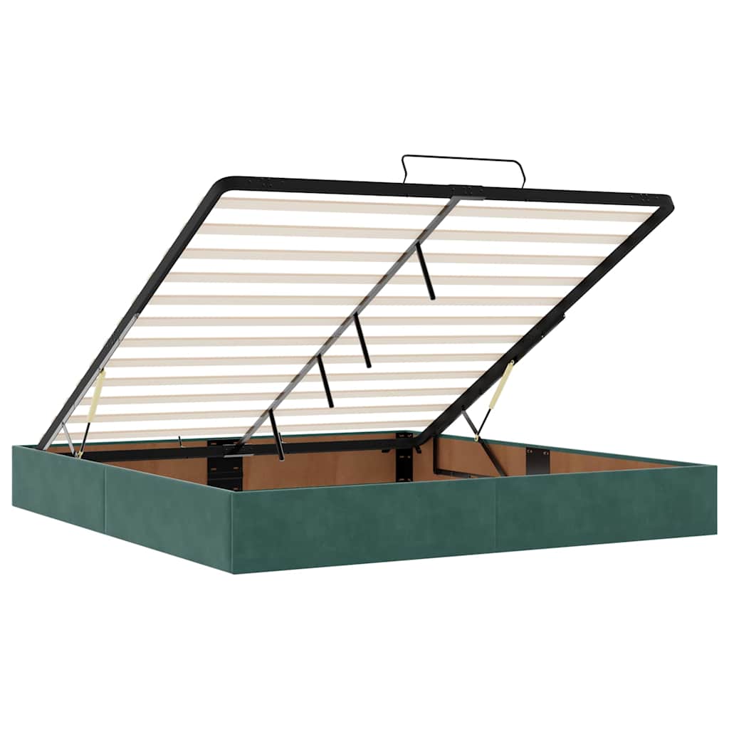 Ottoman bed met matrassen 180x200cm fluweel donkergroen