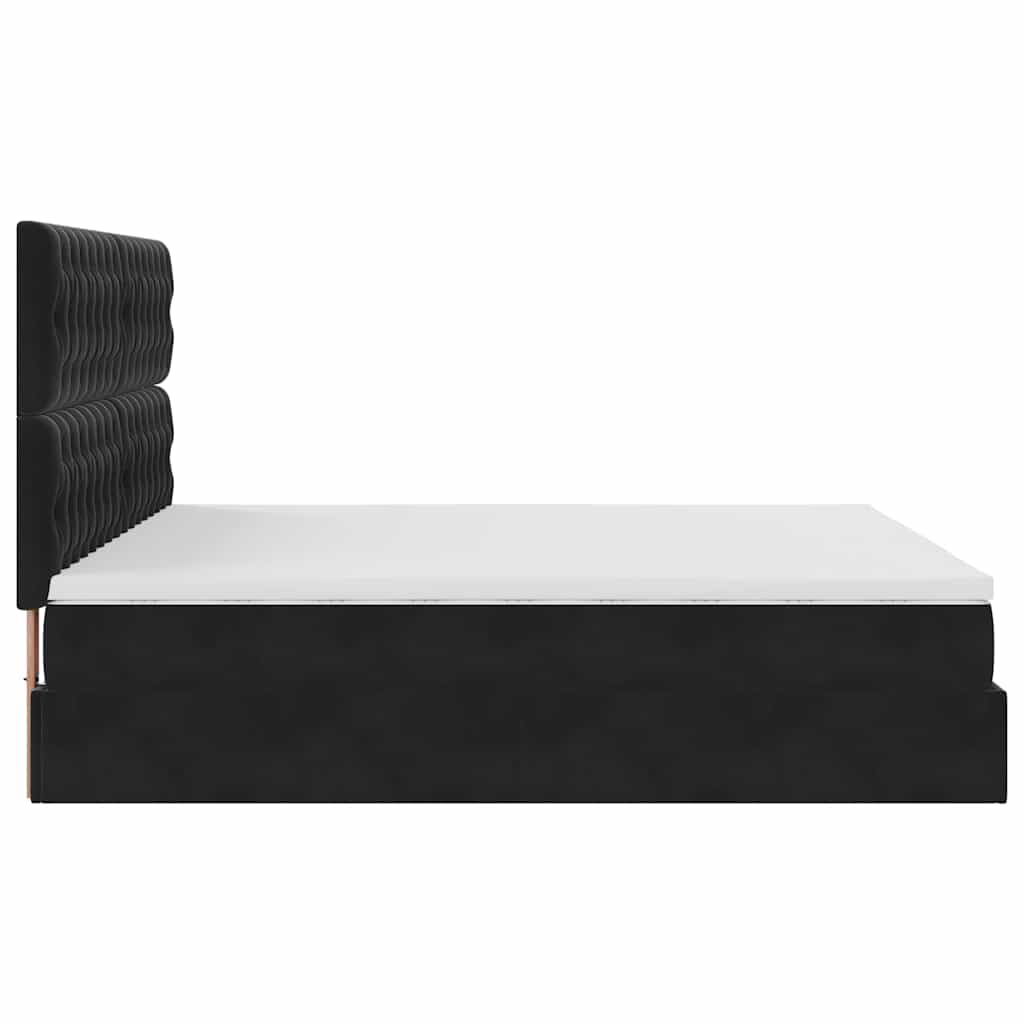 Ottoman bed met matrassen en LED's 200x200cm fluweel zwart