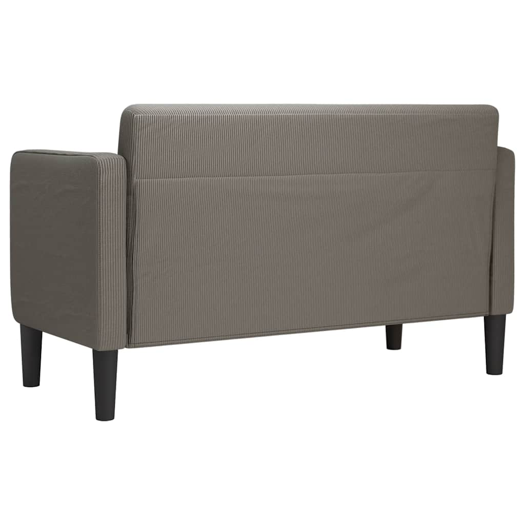 Loveseat bank 109 cm corduroy stof lichtgrijs