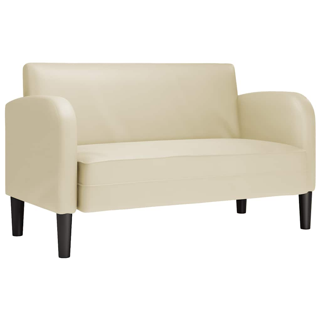 Loveseat bank 110 cm kunstleer crèmekleurig