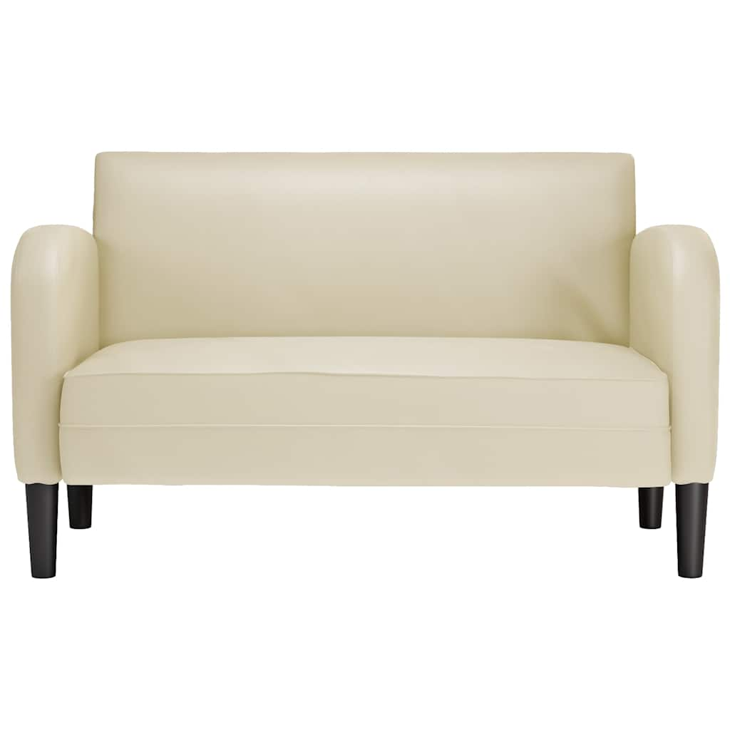 Loveseat bank 110 cm kunstleer crèmekleurig