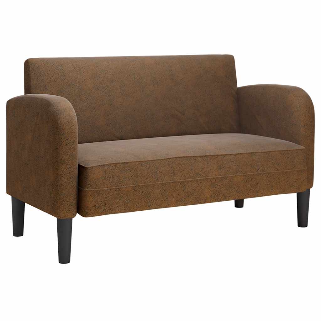 Loveseat bank 110 cm kunstleer bruin