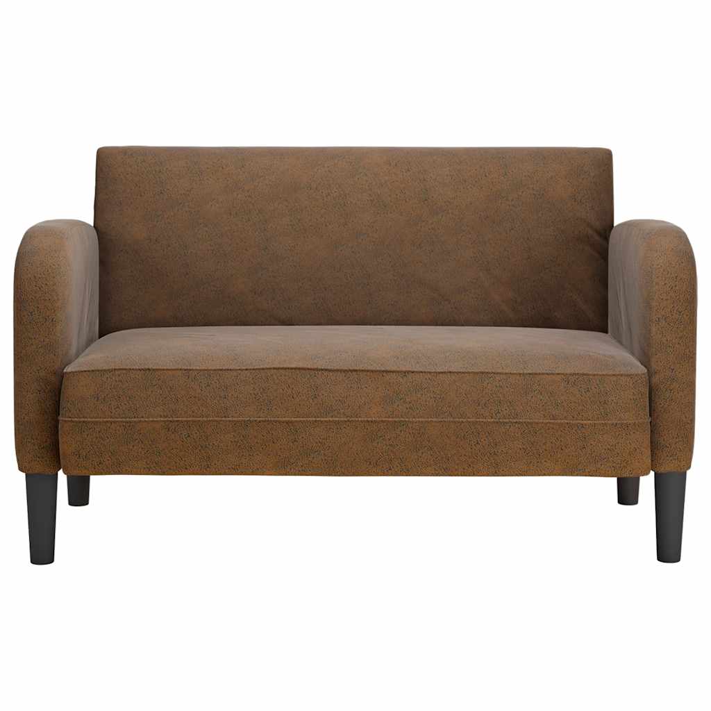 Loveseat bank 110 cm kunstleer bruin