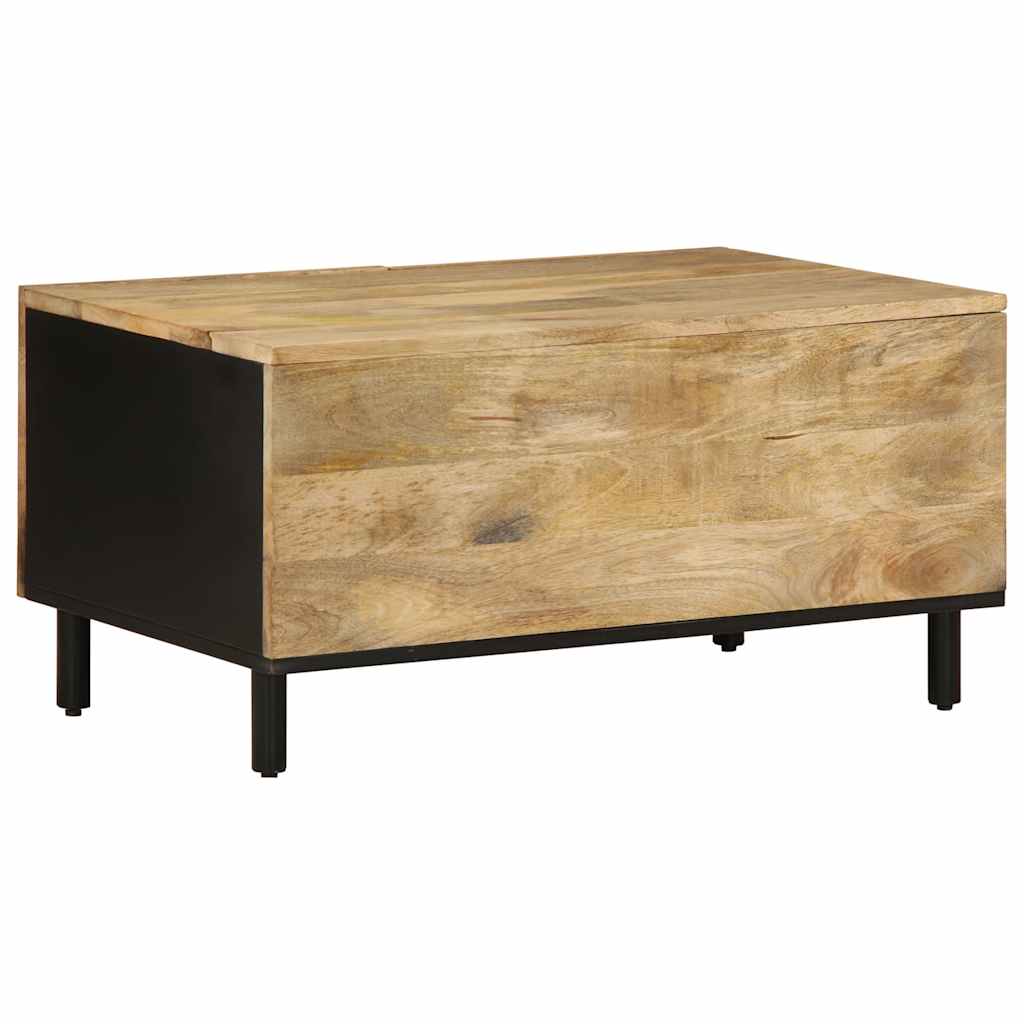 Salontafel 80x50x40 cm massief ruw mangohout zwart