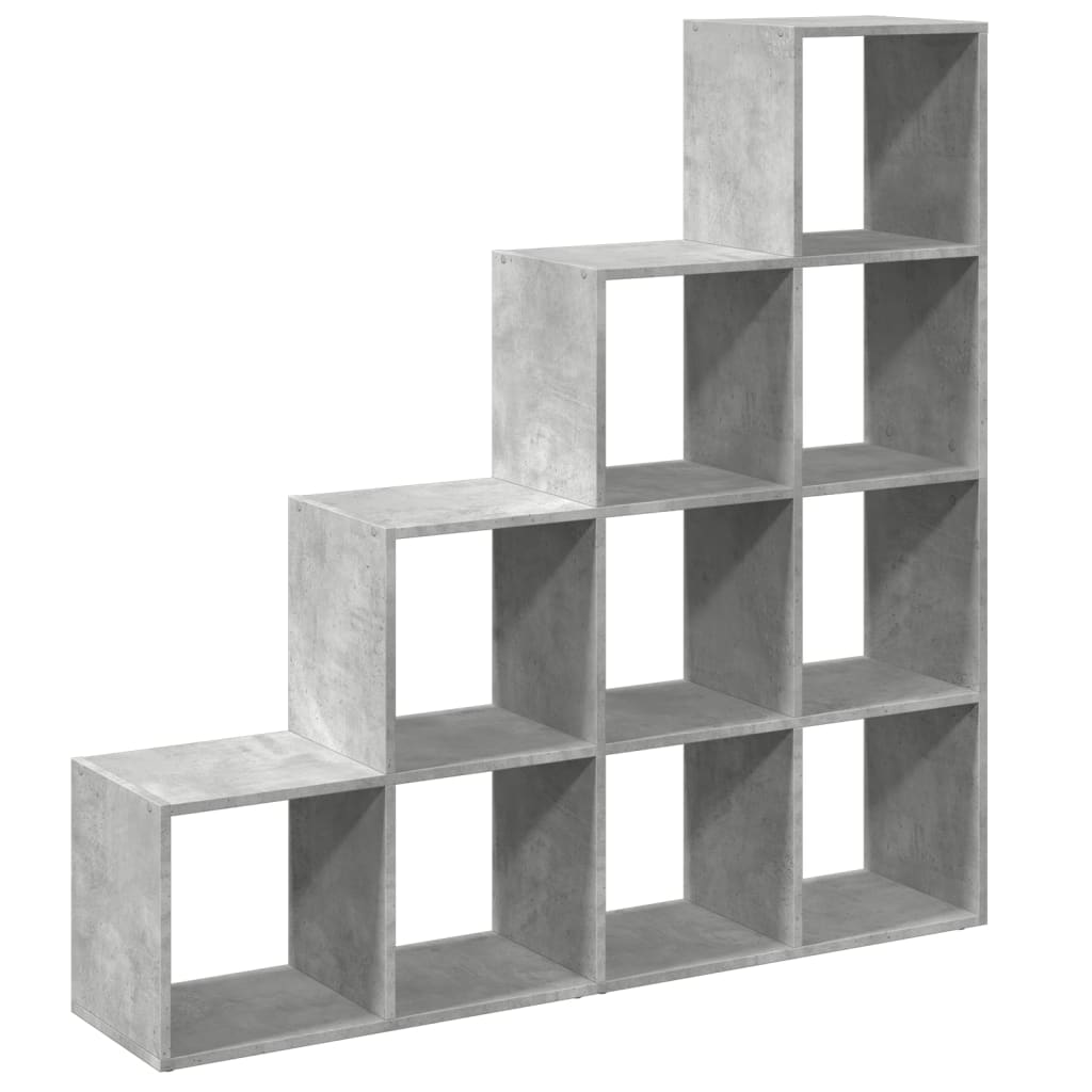 Kamerscherm / boekenkast 4-laags 131,5x29x131,5 cm hout grijs