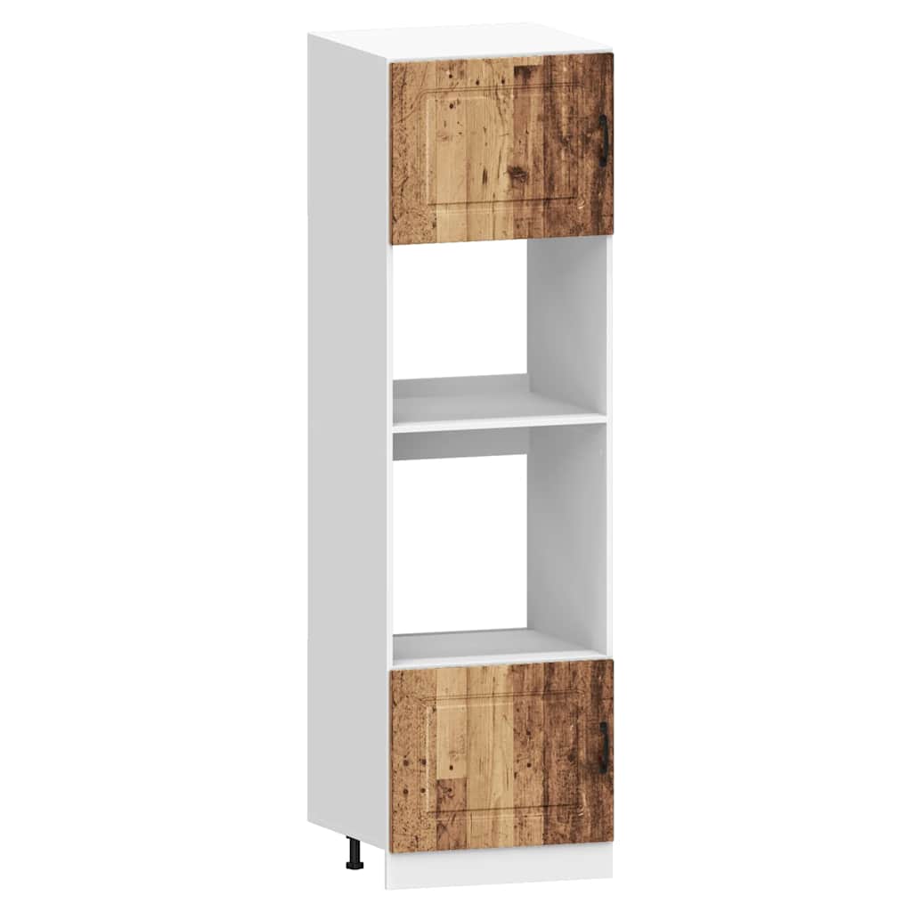 7-delige Keukenkastenset Kalmar bewerkt hout oud houtkleurig