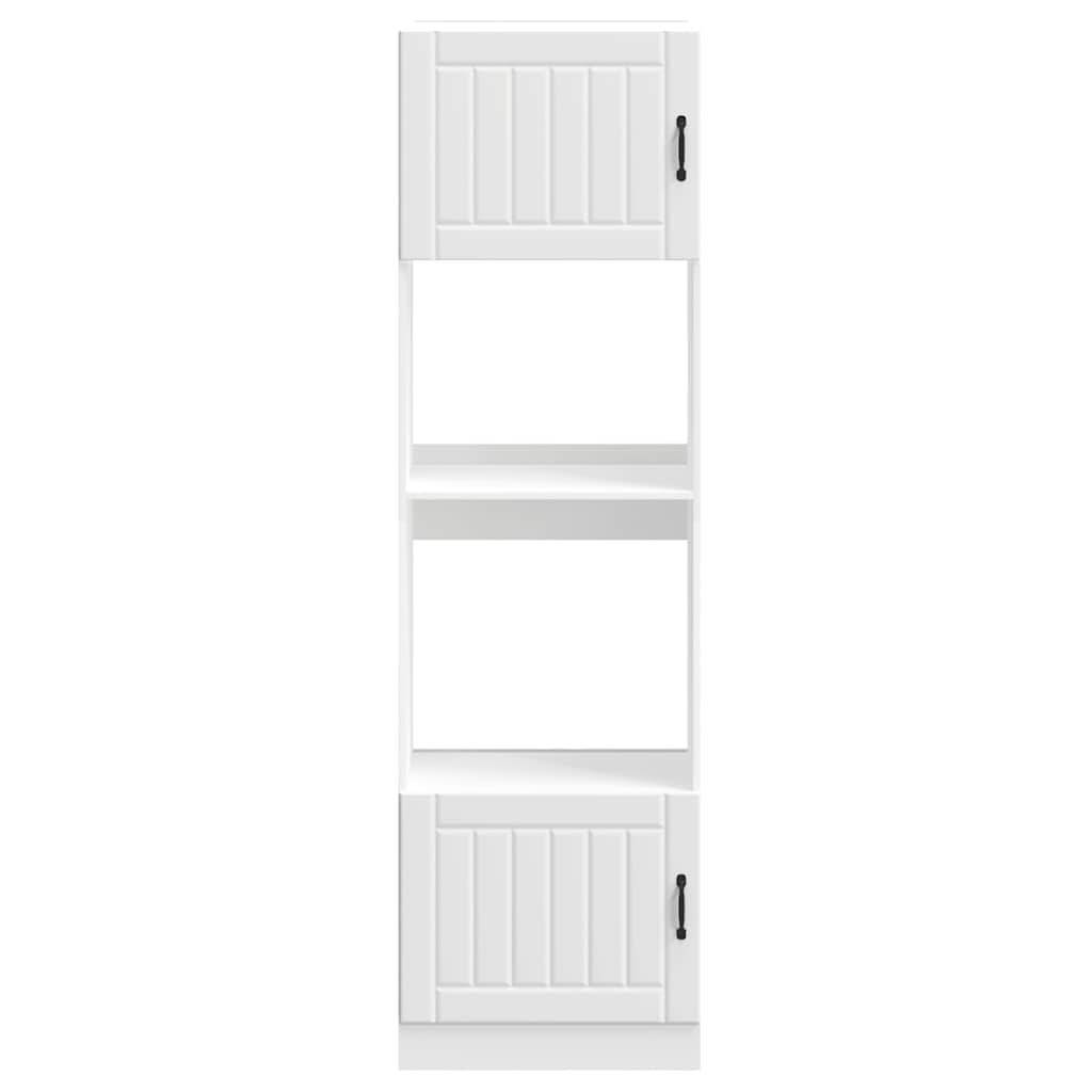 Ovenkasten 2 st Lucca bewerkt hout wit