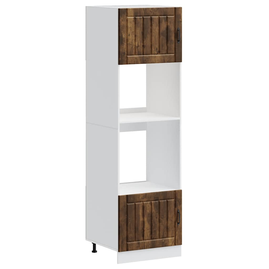 Ovenkasten 2 st Lucca bewerkt hout gerookt eikenkleurig