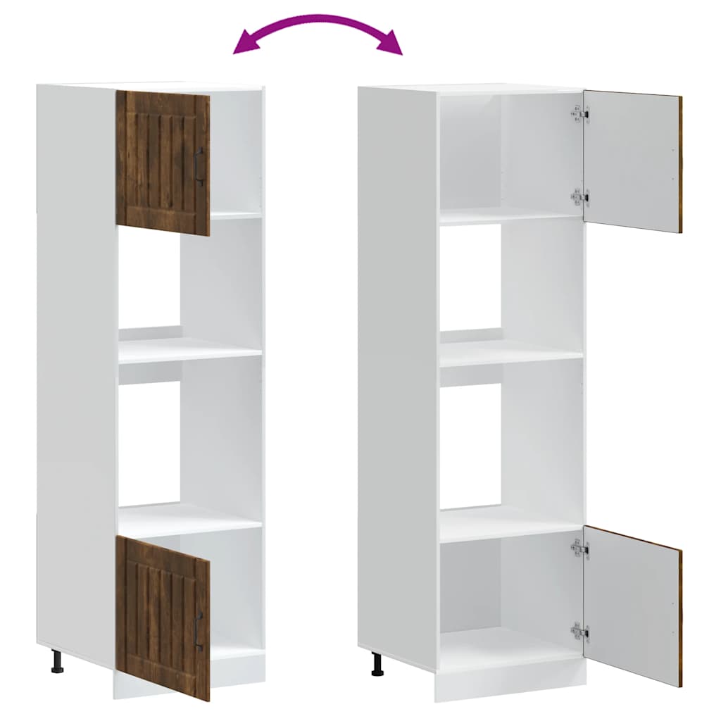 Ovenkasten 2 st Lucca bewerkt hout gerookt eikenkleurig