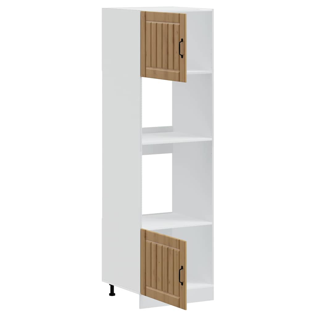 Ovenkasten 2 st Lucca bewerkt hout artisanaal eikenkleurig