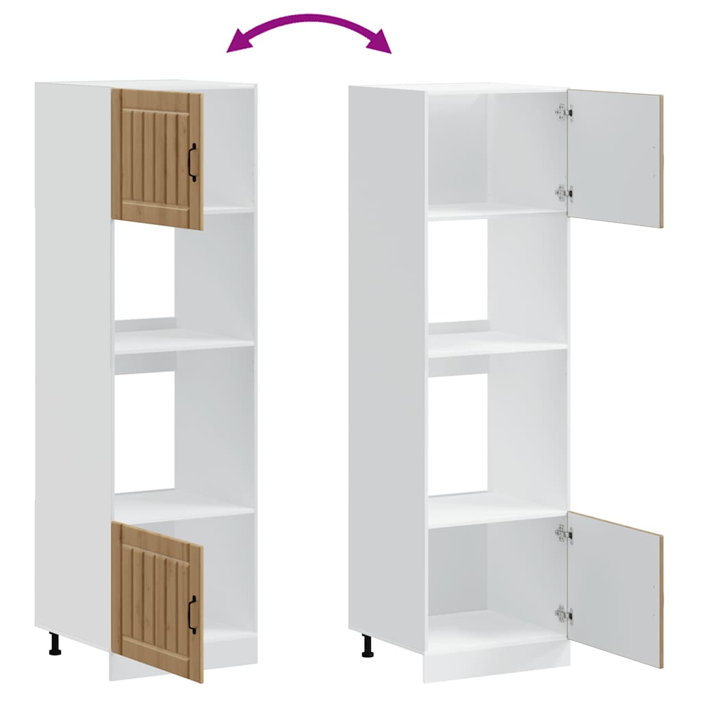 Ovenkasten 2 st Lucca bewerkt hout artisanaal eikenkleurig