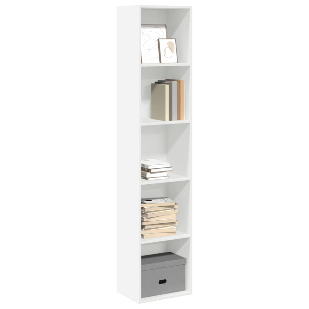 Boekenkast 40x30x189 cm bewerkt hout wit