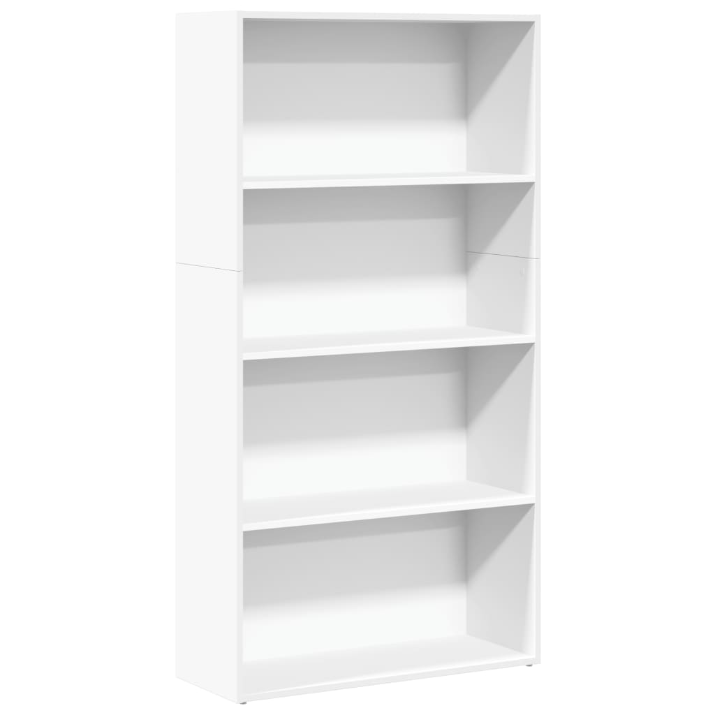 Boekenkast 80x30x152 cm bewerkt hout wit