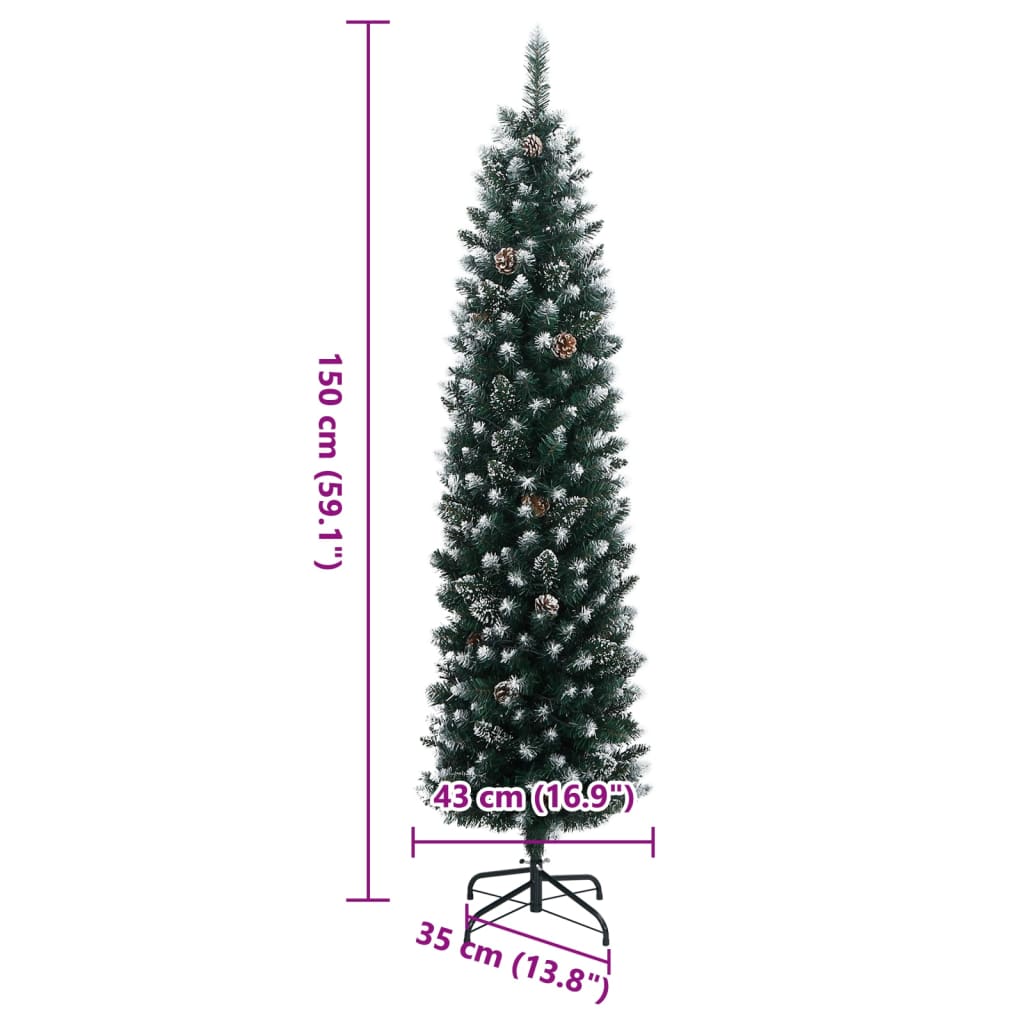 Kunstkerstboom smal met 150 LED's 150 cm