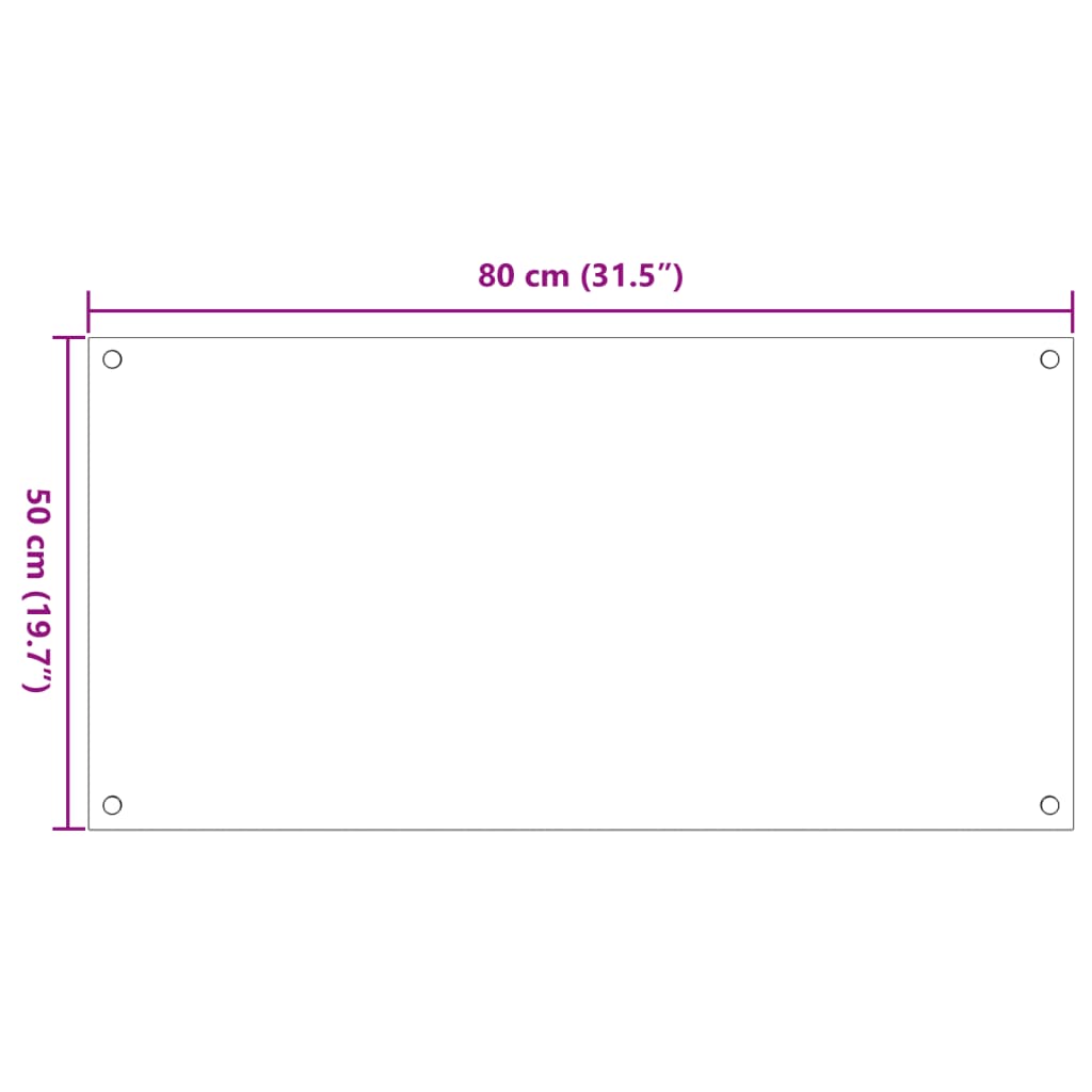 Spatschermen keuken 2 st 80x50 cm gehard glas wit