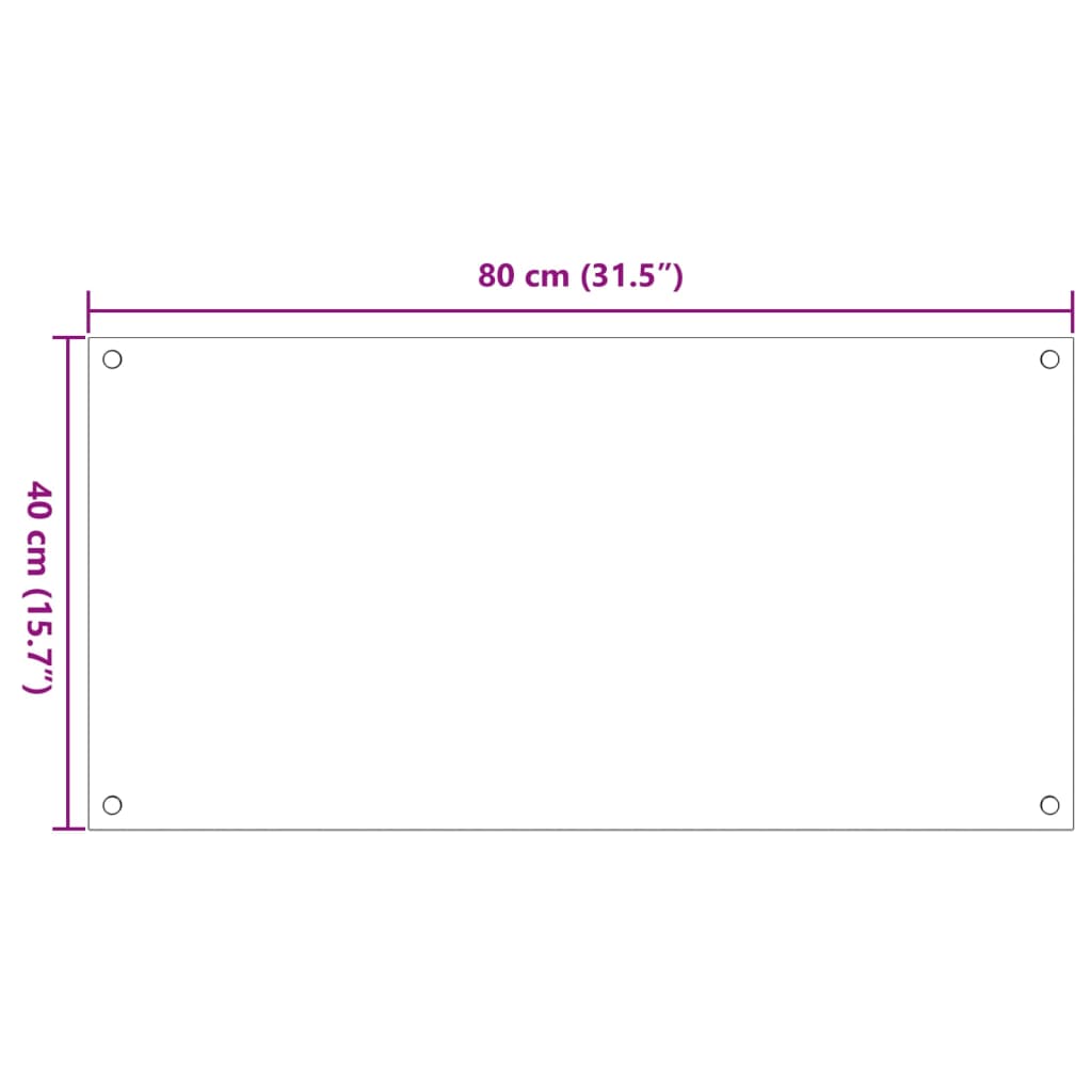 Spatschermen keuken 2 st 80x40 cm gehard glas transparant