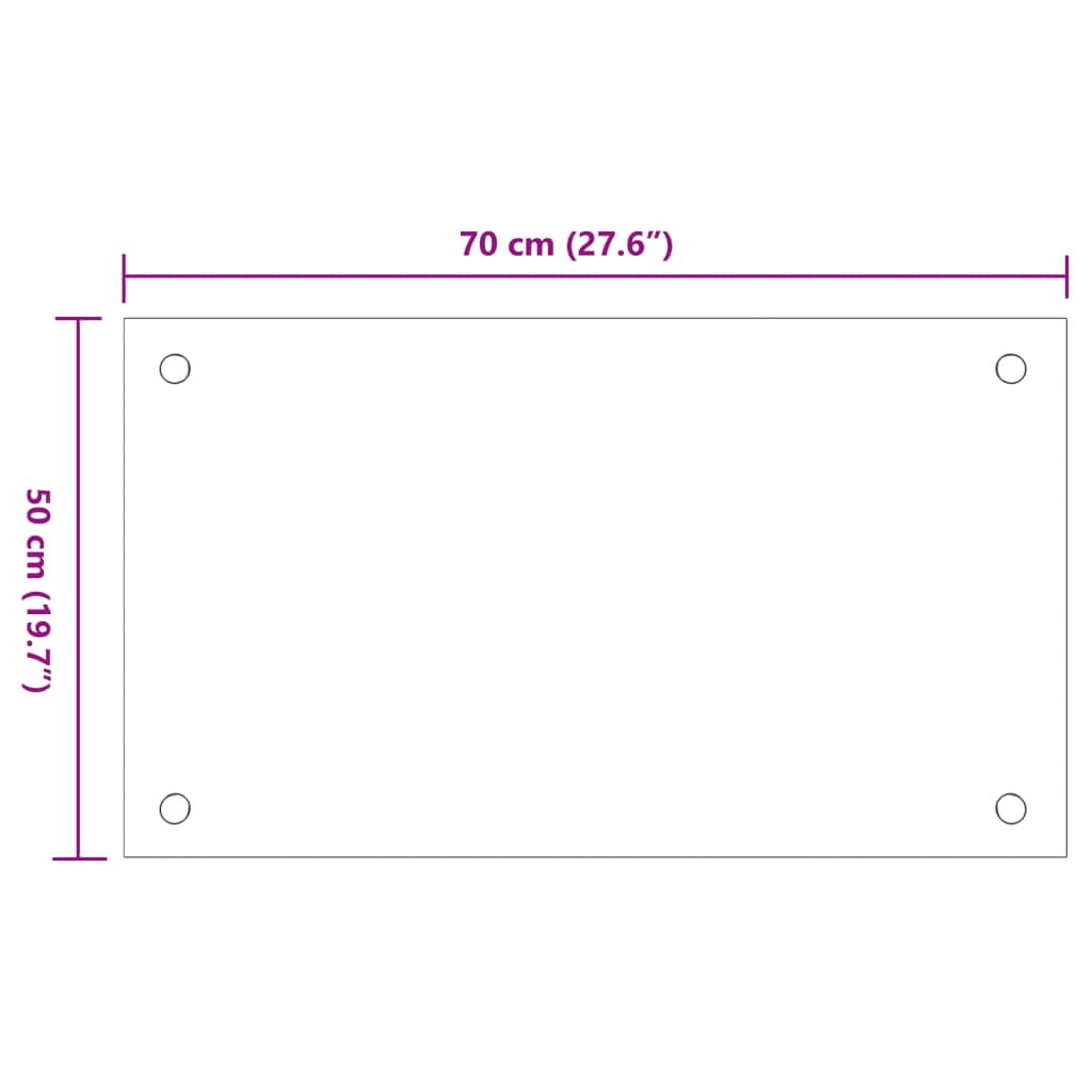 Spatschermen keuken 2 st 70x50 cm gehard glas zwart